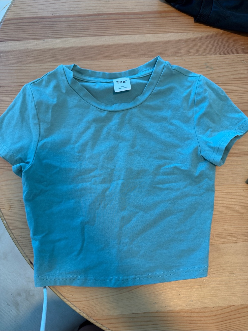 TNA Short Sleeve Crop Tee in Aqua